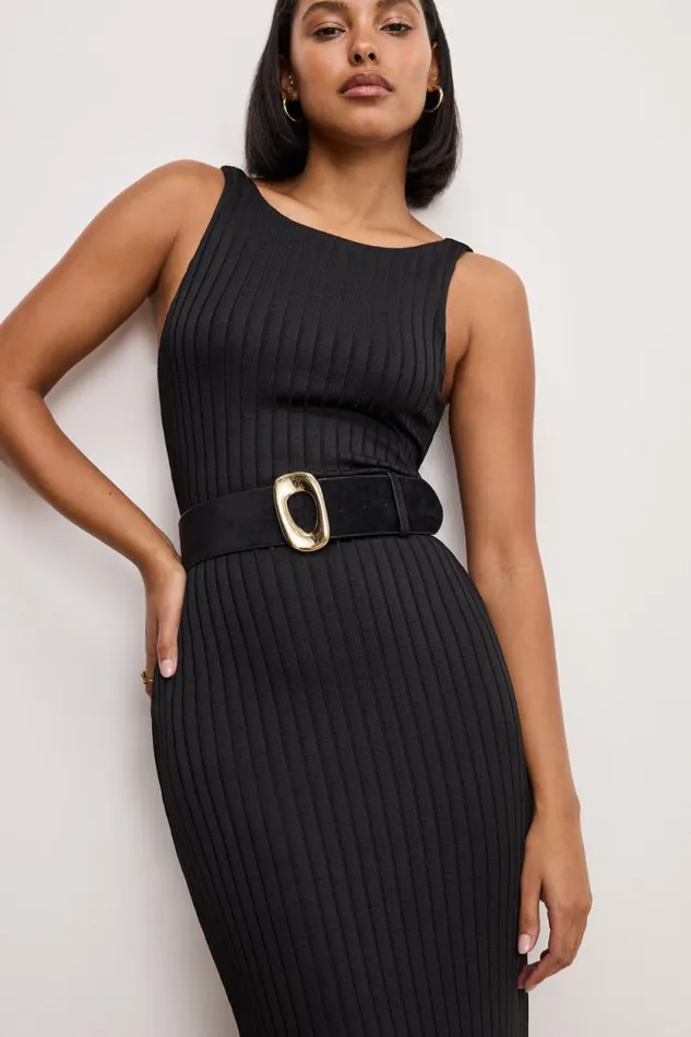 Women GOOD AMERICAN Belts WIDE OVAL BUCKLEBELT Black001 Women GOOD AMERICAN Belts WIDE OVAL BUCKLEBELT Black001