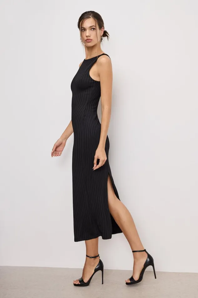 Women GOOD AMERICAN Dresses RIBBED MIDIDRESS Black001 Women GOOD AMERICAN Dresses RIBBED MIDIDRESS Black001