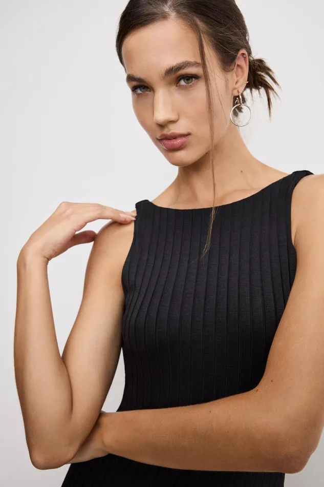 Women GOOD AMERICAN Dresses RIBBED MIDIDRESS Black001 Women GOOD AMERICAN Dresses RIBBED MIDIDRESS Black001