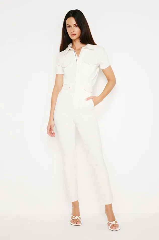 Women GOOD AMERICAN Jumpsuits FIT FOR SUCCESS LIGHT COMPRESSIONJUMPSUIT Cloud White001