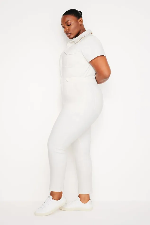 Women GOOD AMERICAN Jumpsuits FIT FOR SUCCESS LIGHT COMPRESSIONJUMPSUIT Cloud White001