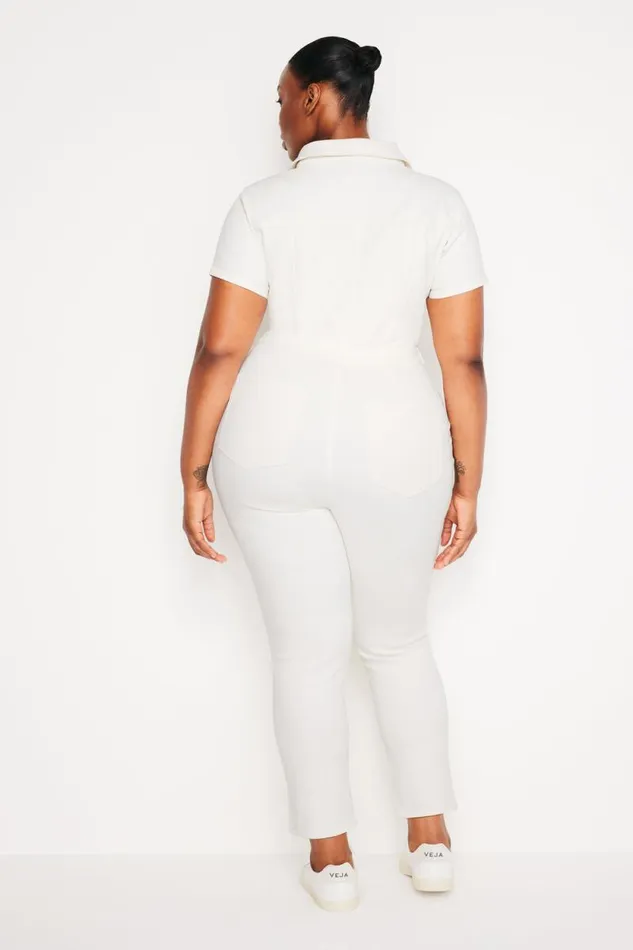 Women GOOD AMERICAN Jumpsuits FIT FOR SUCCESS LIGHT COMPRESSIONJUMPSUIT Cloud White001