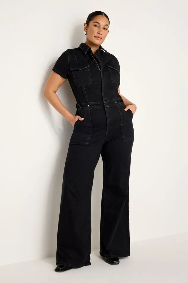Women GOOD AMERICAN Jumpsuits FIT FOR SUCCESS SKATEJUMPSUIT Black367