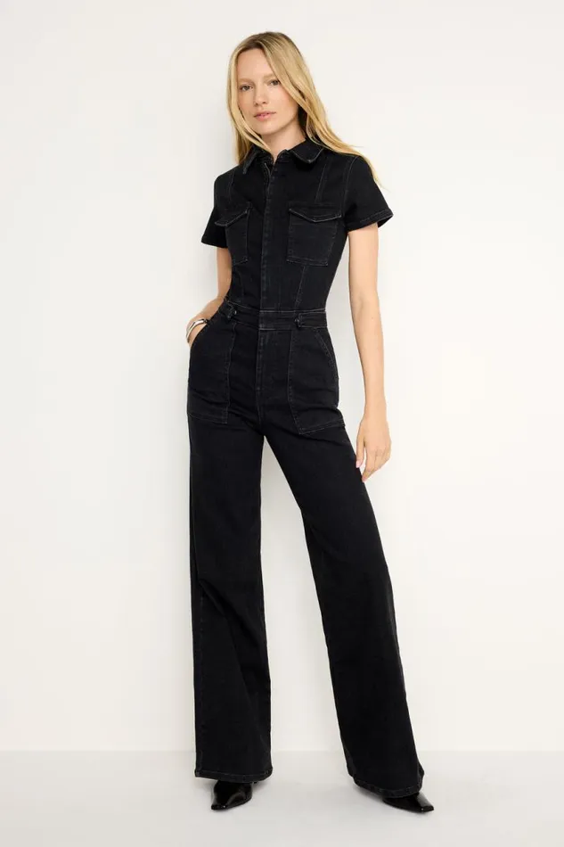 Women GOOD AMERICAN Jumpsuits FIT FOR SUCCESS SKATEJUMPSUIT Black367