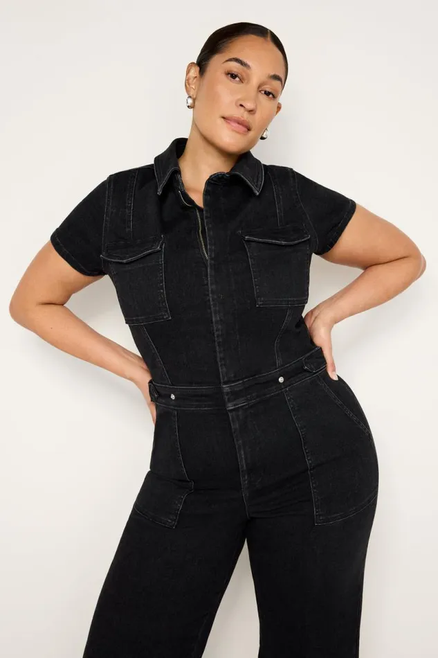 Women GOOD AMERICAN Jumpsuits FIT FOR SUCCESS SKATEJUMPSUIT Black367