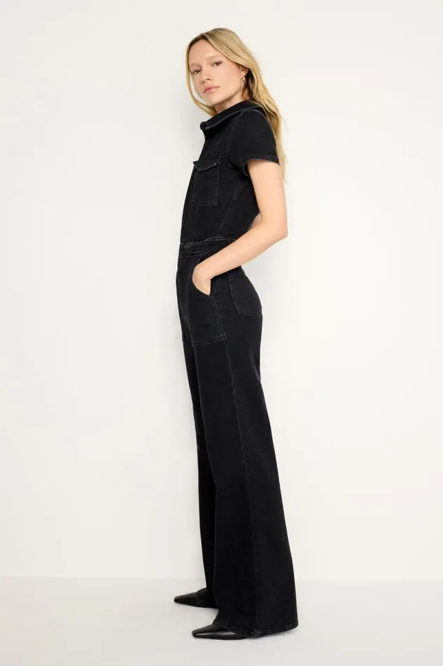 Women GOOD AMERICAN Jumpsuits FIT FOR SUCCESS SKATEJUMPSUIT Black367