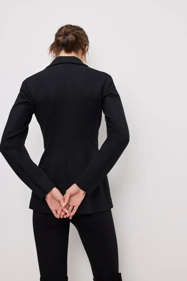 Women GOOD AMERICAN Outerwear PONTE DOUBLE BREASTEDBLAZER Black001