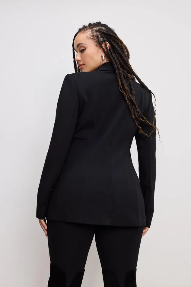 Women GOOD AMERICAN Outerwear PONTE DOUBLE BREASTEDBLAZER Black001