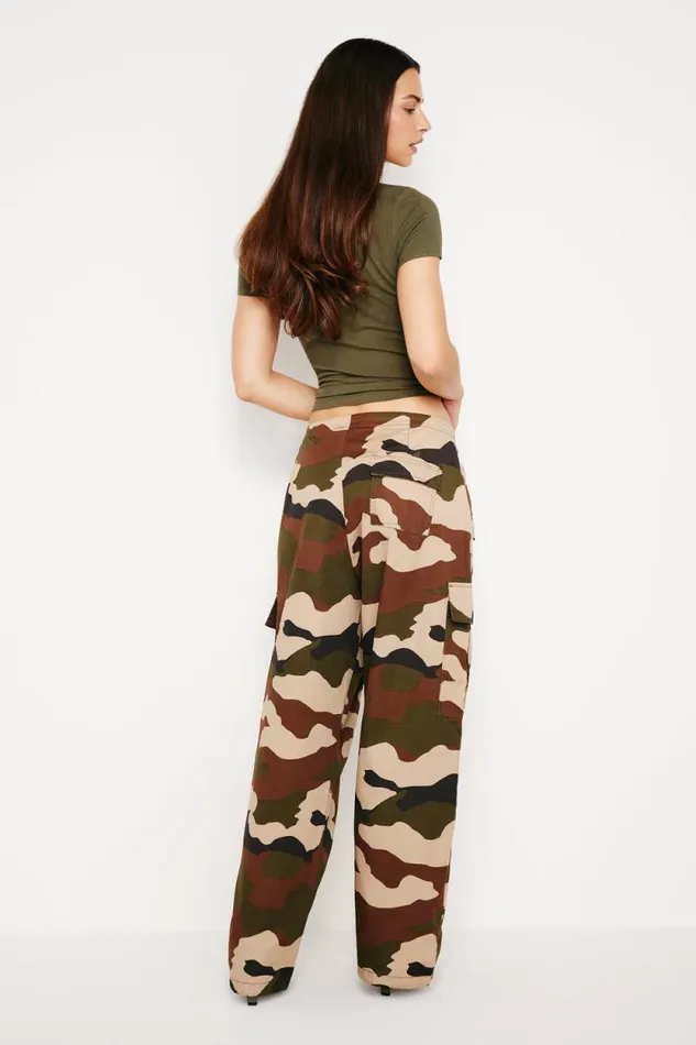 Women GOOD AMERICAN Pants PARACHUTEPANTS Fatigue Greenc Amo01