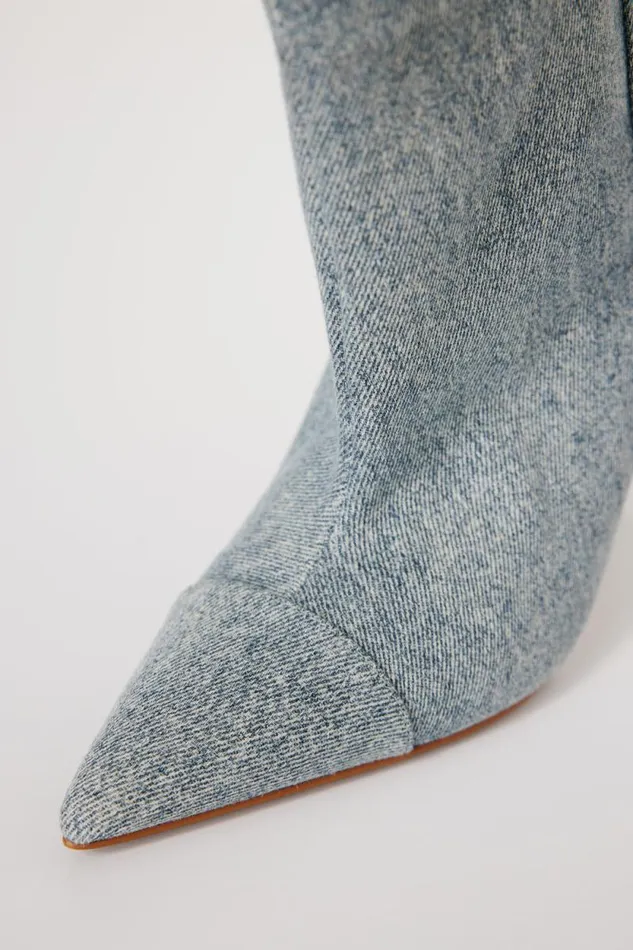 Women GOOD AMERICAN Shoes SLOUCHY ANKLEBOOT Indigo002