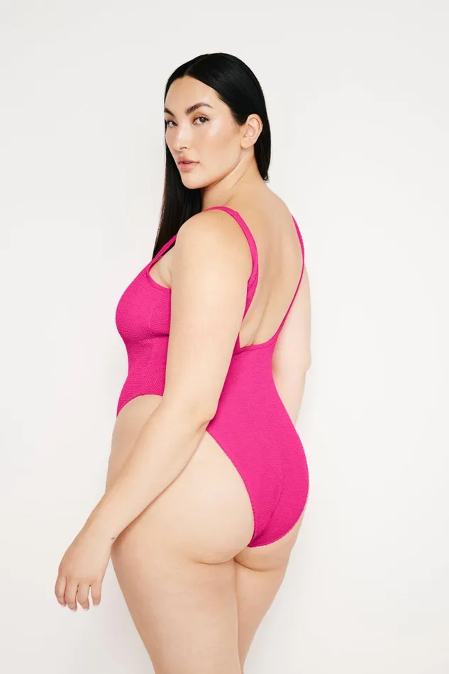 Women GOOD AMERICAN Swim ALWAYS FITS HIGHLEGSWIMSUIT Pink Glow002