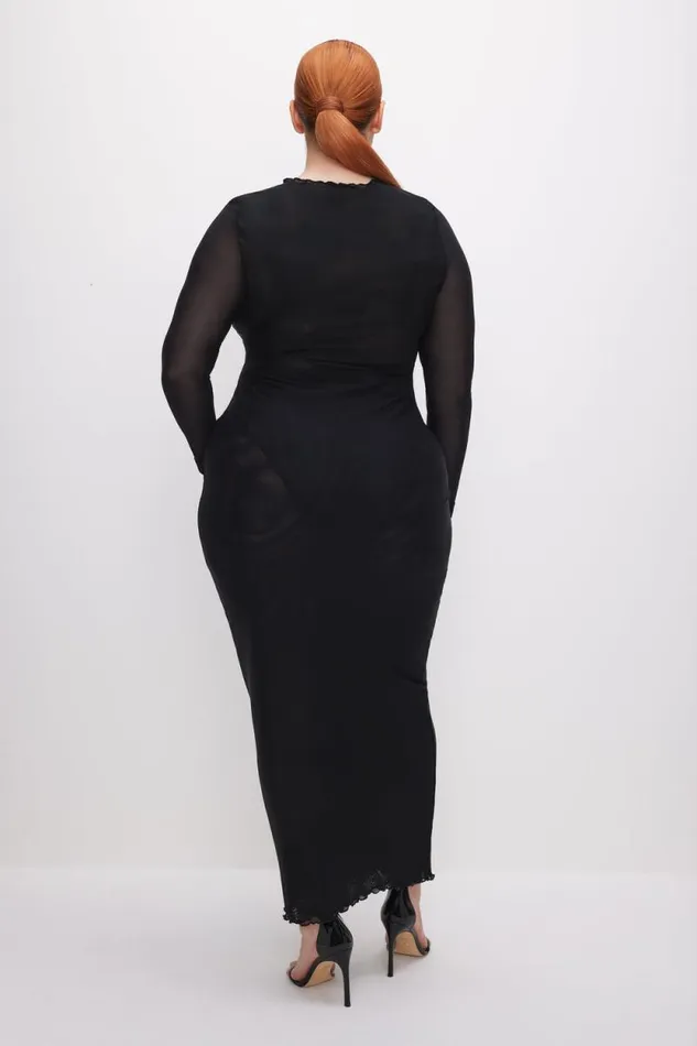 Women GOOD AMERICAN Swim MESH MAXIDRESS Black001