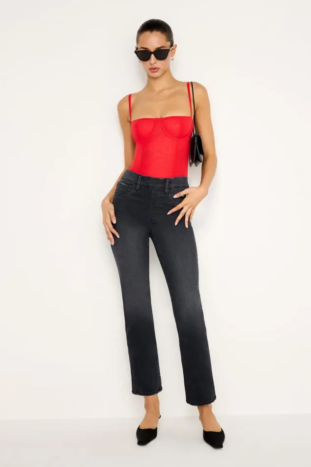 Women GOOD AMERICAN Tops MESH BUSTIERBODYSUIT Grenadine003