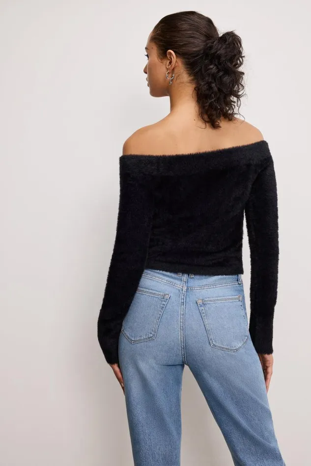 Women GOOD AMERICAN Tops OFF SHOULDER PLUSHTOP Black001 Women GOOD AMERICAN Tops OFF SHOULDER PLUSHTOP Black001