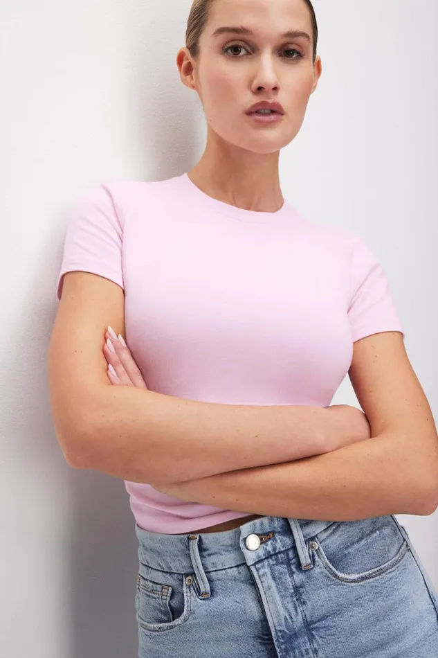 Women GOOD AMERICAN Tops SUPER STRETCH BABYTEE Rose Quartz