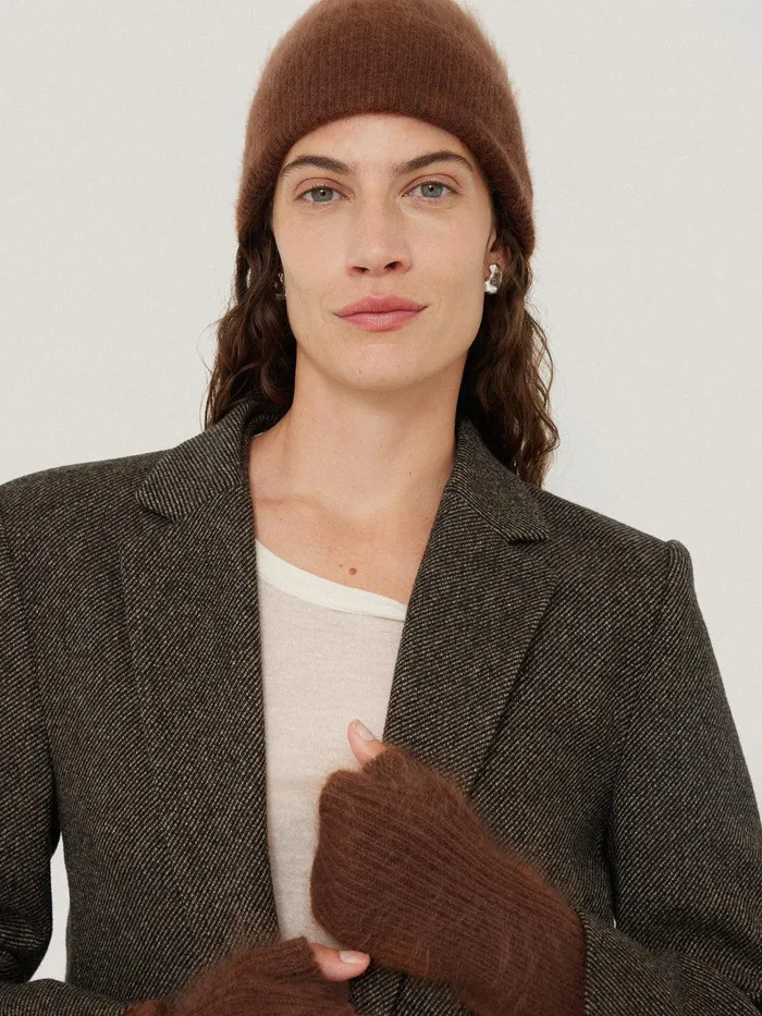 Women Halo Cashmere Beanie Ginger Jigsaw Hats and Gloves