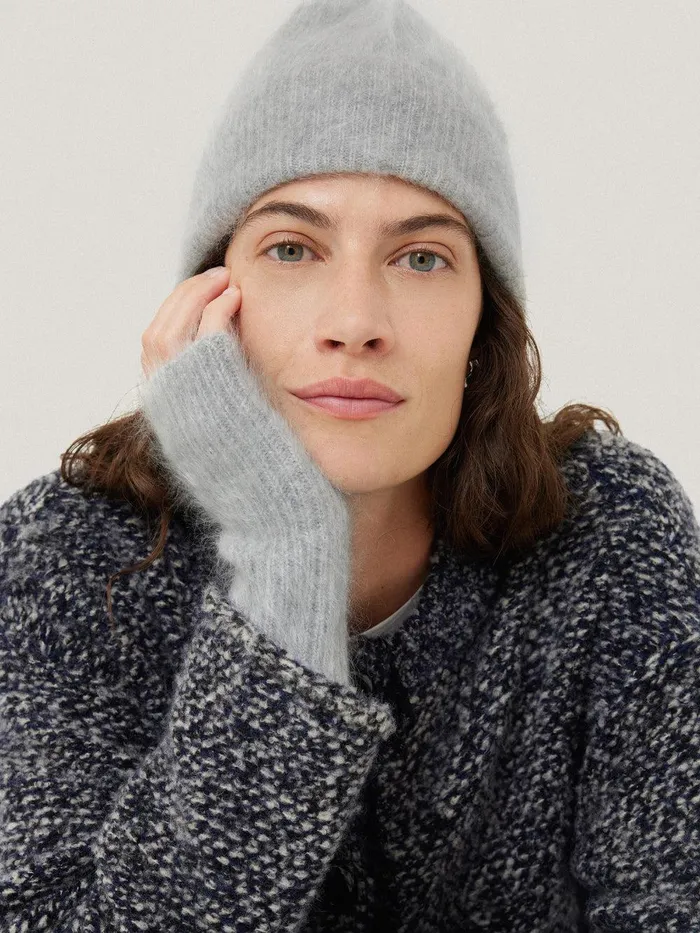 Women Halo Cashmere Mittens Grey Jigsaw Hats and Gloves