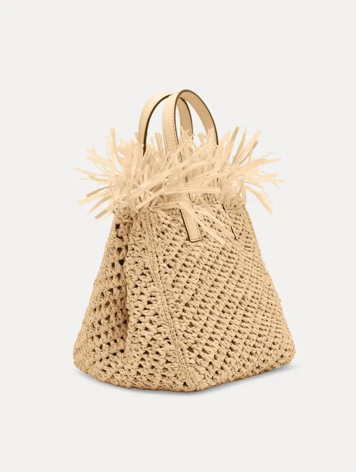 Women Handbags Oscar De La Renta Small Raffia Crochet Square Tote Natural Women Handbags Oscar De La Renta Small Raffia Crochet Square Tote Natural
