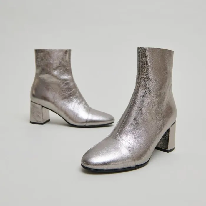 Women Heeled Ankle Boots Dark Silver JONAK Ankle Boots Lowboots