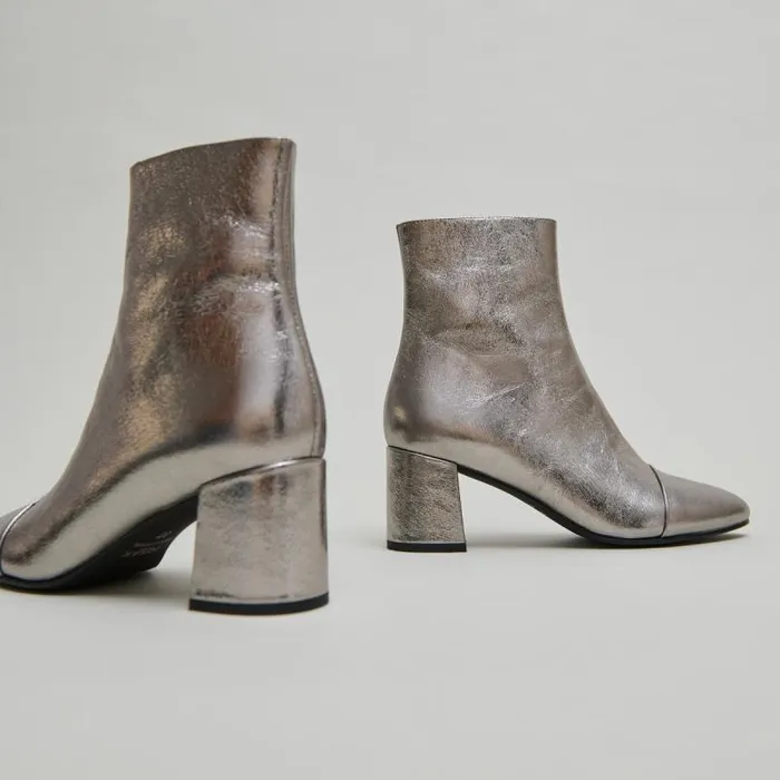 Women Heeled Ankle Boots Dark Silver JONAK Ankle Boots Lowboots