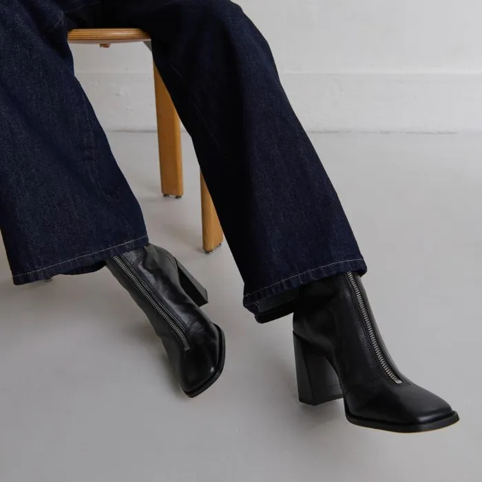 Women Heeled Ankle Boots With Zip Black JONAK Ankle Boots Lowboots