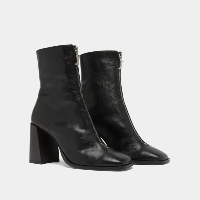 Women Heeled Ankle Boots With Zip Black JONAK Ankle Boots Lowboots