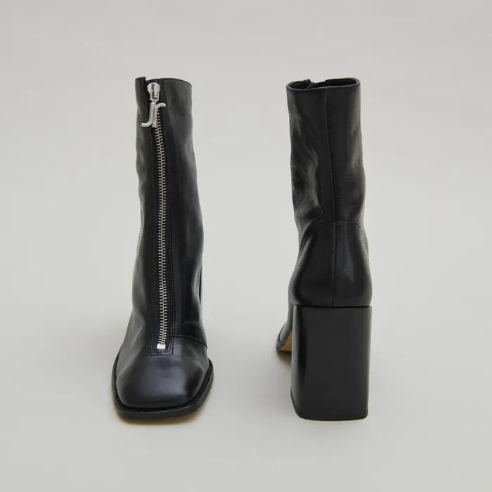 Women Heeled Ankle Boots With Zip Black JONAK Ankle Boots Lowboots