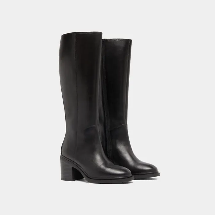 Women Heeled Boots With Rounded Toes Black JONAK Boots Thighhigh Boots