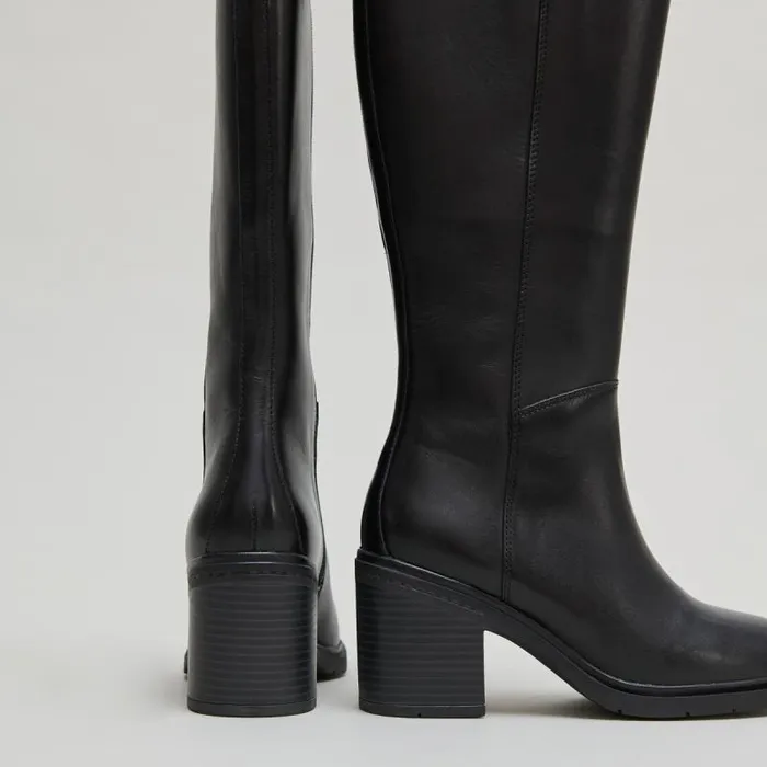 Women Heeled Boots With Rounded Toes Black JONAK Boots Thighhigh Boots