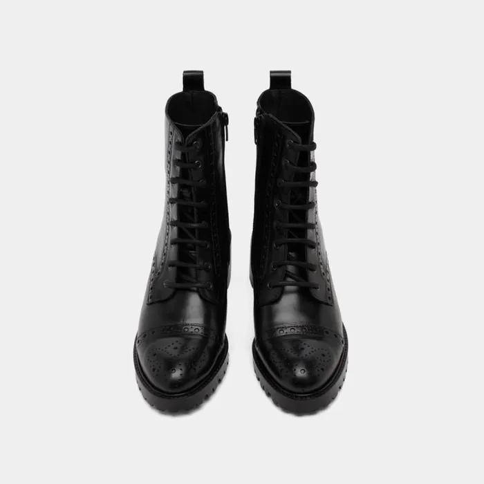 Women Heeled Lowboots With Laces Black JONAK Ankle Boots Lowboots