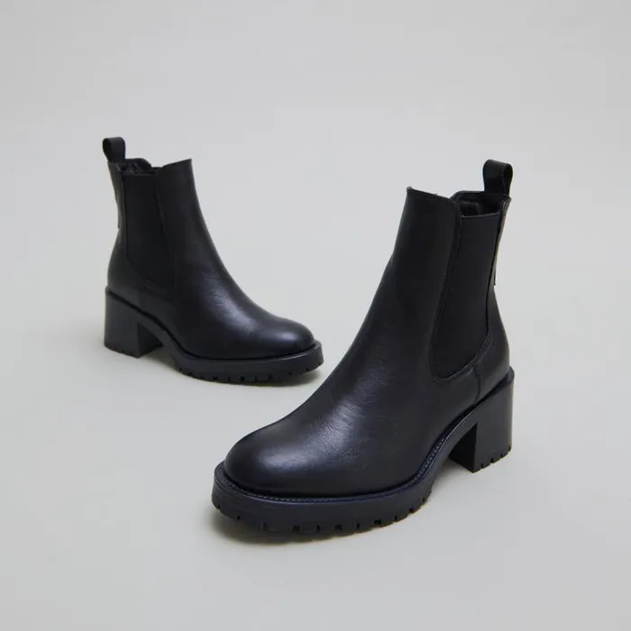 Women High Boots With Notched Soles Black JONAK Ankle Boots Lowboots