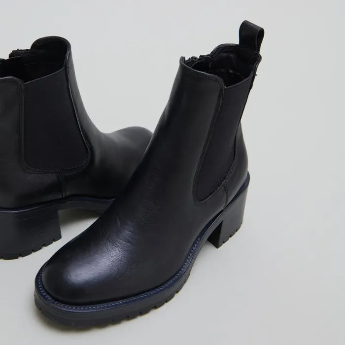 Women High Boots With Notched Soles Black JONAK Ankle Boots Lowboots
