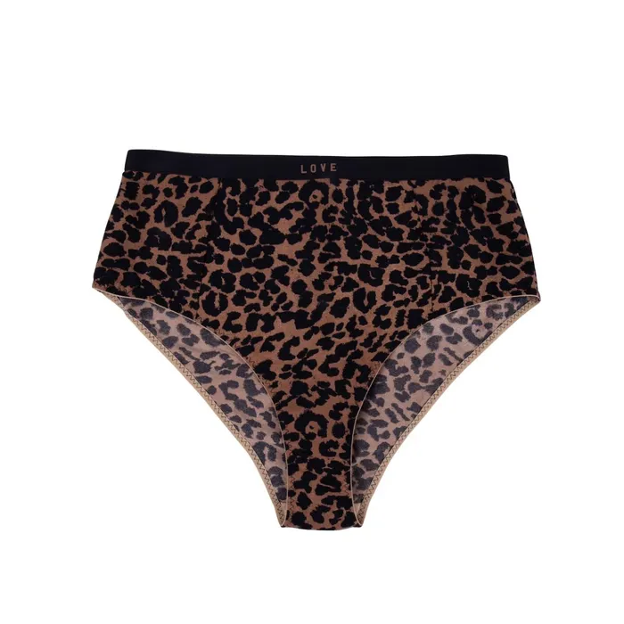 Women High Waisted Love Stories Moonflower Briefs Leopard