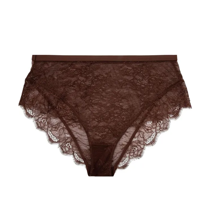 Women High Waisted Love Stories Rosita Briefs Dark Brown
