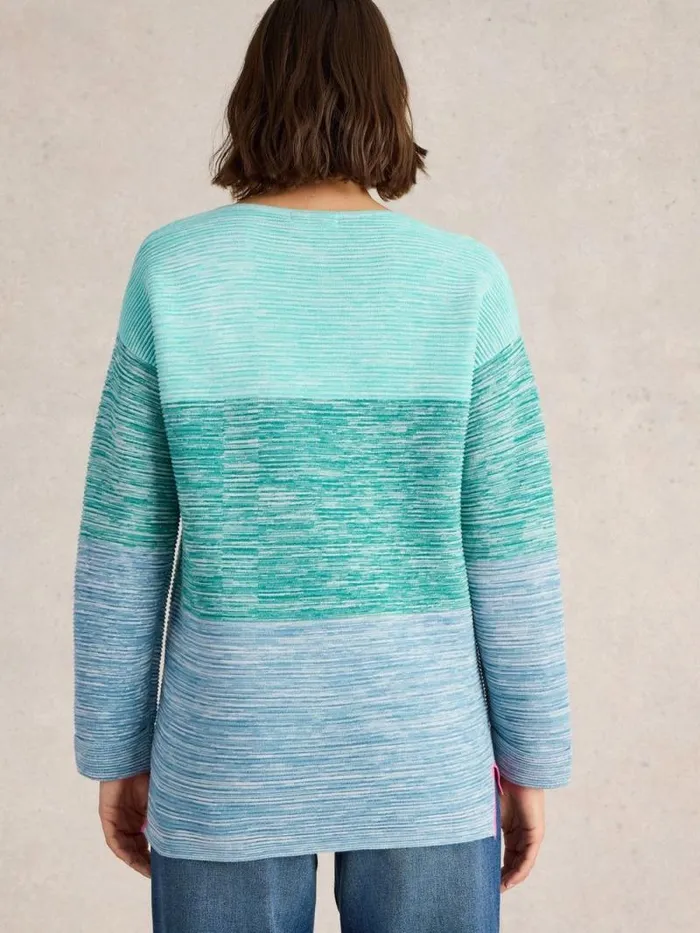 Women JANA TWIST JUMPER Blue Multi White Stuff Knitwear