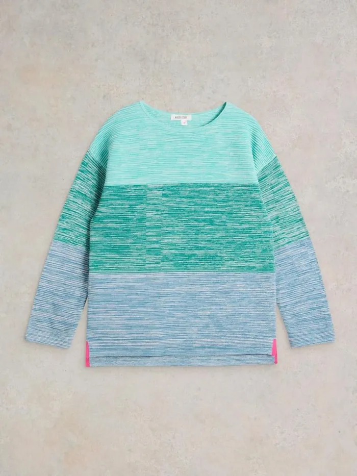 Women JANA TWIST JUMPER Blue Multi White Stuff Knitwear
