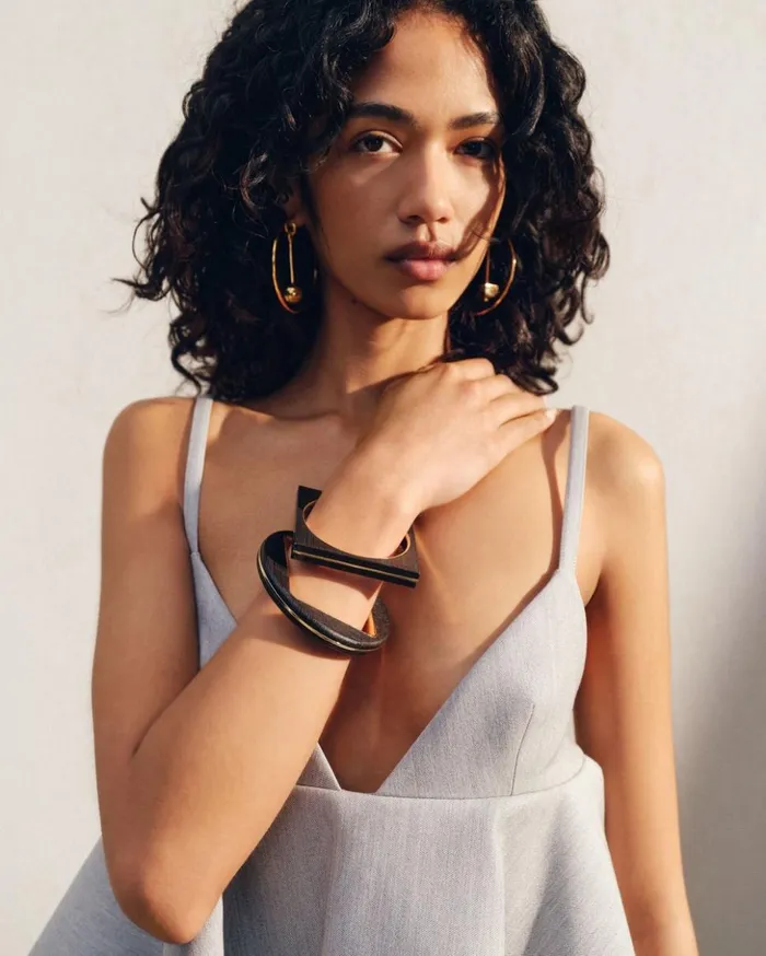 Women Jewellery JACQUEMUS The Carr Bracelet Gold Brown Women Jewellery JACQUEMUS The Carr Bracelet Gold Brown