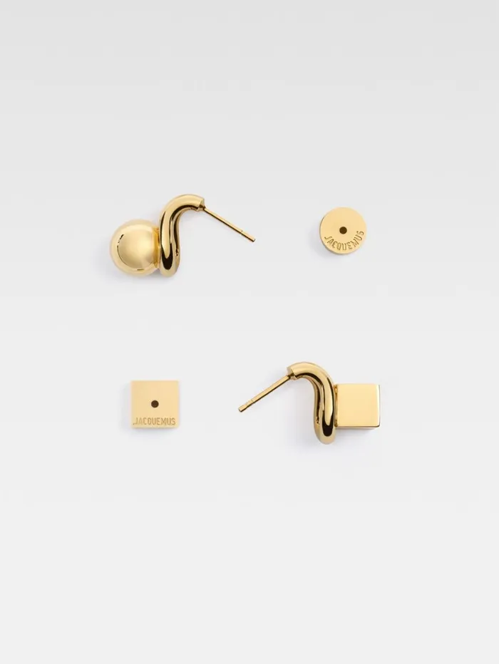 Women Jewellery JACQUEMUS The Nodo Stud Earrings Gold Women Jewellery JACQUEMUS The Nodo Stud Earrings Gold