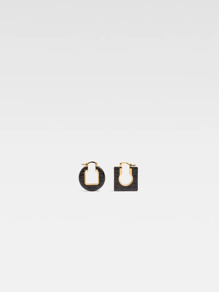 Women Jewellery JACQUEMUS The Rond Carr Earrings Gold Brown