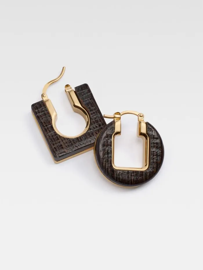 Women Jewellery JACQUEMUS The Rond Carr Earrings Gold Brown Women Jewellery JACQUEMUS The Rond Carr Earrings Gold Brown