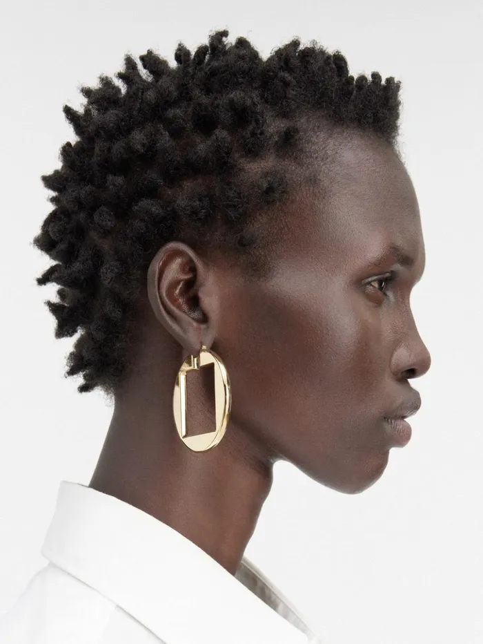 Women Jewellery JACQUEMUS The Rond Carr Hoops Earrings Light Gold Women Jewellery JACQUEMUS The Rond Carr Hoops Earrings Light Gold