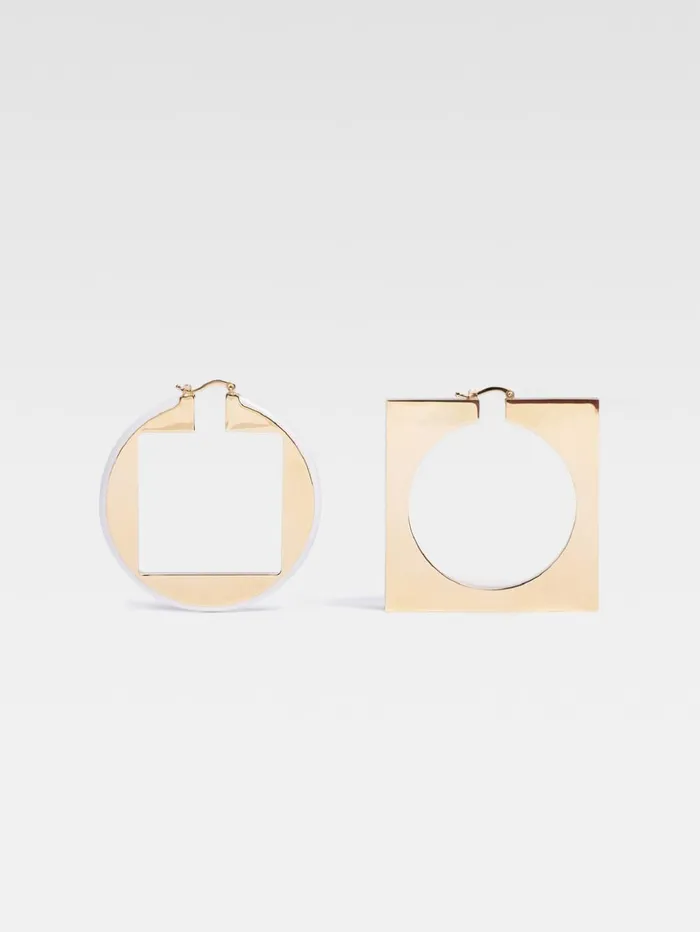 Women Jewellery JACQUEMUS The Rond Carr Hoops Earrings White