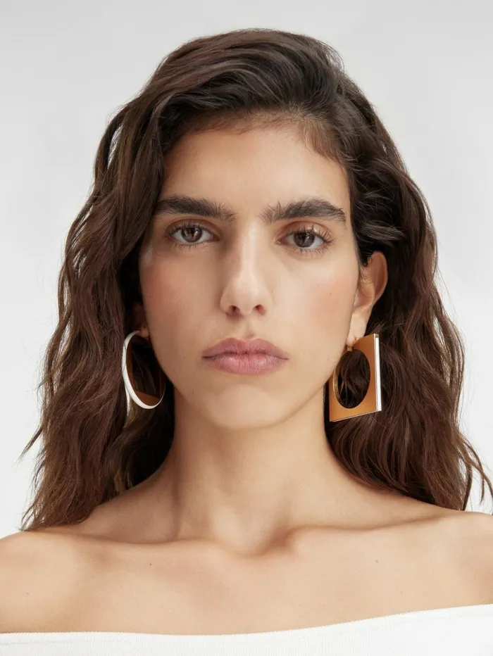 Women Jewellery JACQUEMUS The Rond Carr Hoops Earrings White Women Jewellery JACQUEMUS The Rond Carr Hoops Earrings White