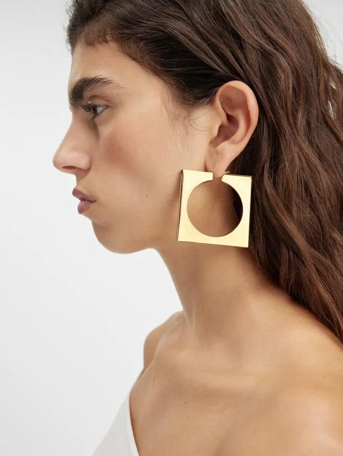 Women Jewellery JACQUEMUS The Rond Carr Hoops Earrings White Women Jewellery JACQUEMUS The Rond Carr Hoops Earrings White