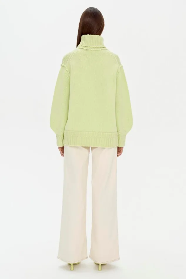 Women Knitwear Jonathan Simkhai Leylani Pullover Green Turtleneck Sweater Women Knitwear Jonathan Simkhai Leylani Pullover Green Turtleneck Sweater