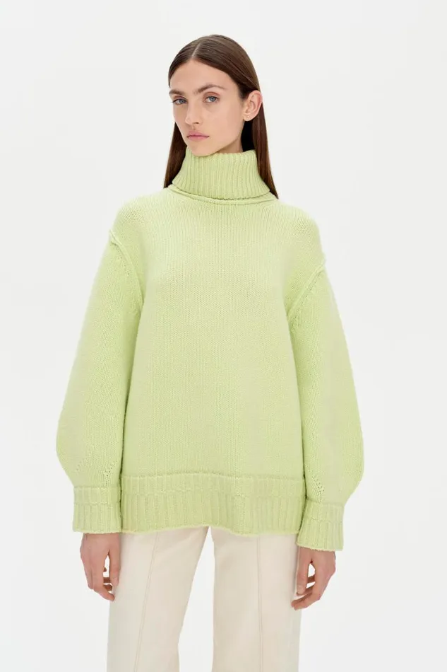 Women Knitwear Jonathan Simkhai Leylani Pullover Green Turtleneck Sweater Women Knitwear Jonathan Simkhai Leylani Pullover Green Turtleneck Sweater
