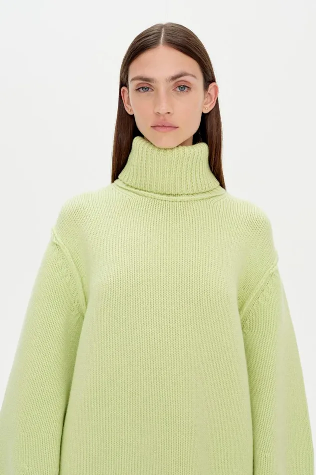 Women Knitwear Jonathan Simkhai Leylani Pullover Green Turtleneck Sweater Women Knitwear Jonathan Simkhai Leylani Pullover Green Turtleneck Sweater