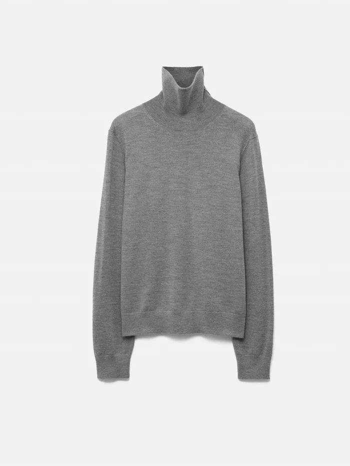 Women Lightweight Merino Polo Grey Jigsaw Knitwear and Cashmere