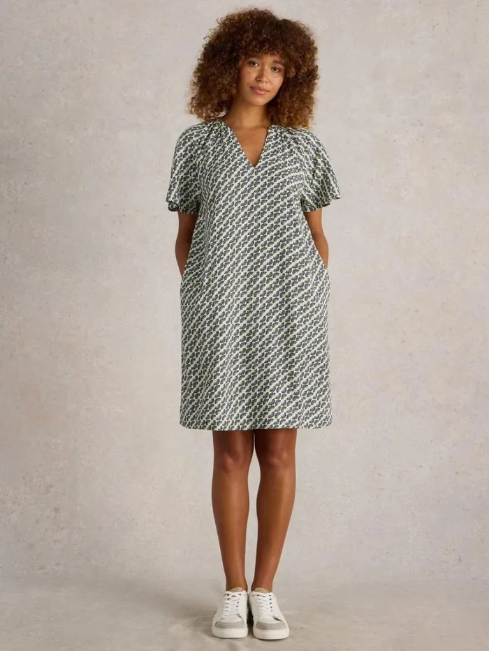 Women Lindsay Linen Blend Dress Ivory Print White Stuff Dresses