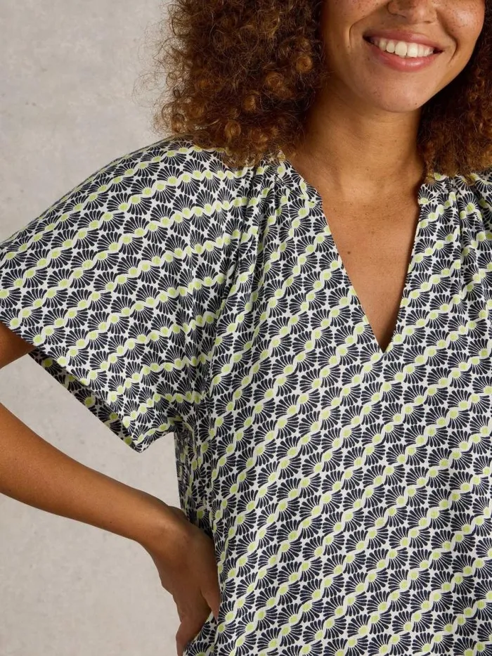 Women Lindsay Linen Blend Dress Ivory Print White Stuff Dresses